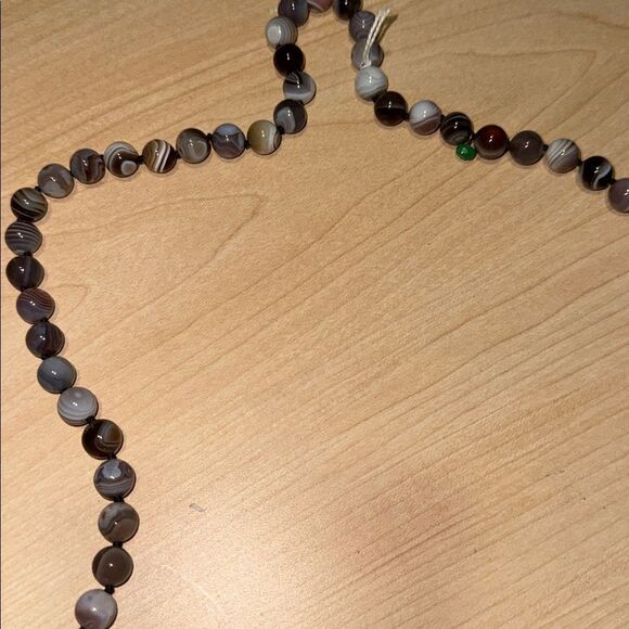 VINTAGE Long Beaded Stone Necklace Chain Tassle Rhinestone Necklace Drop NEW - Picture 3 of 3